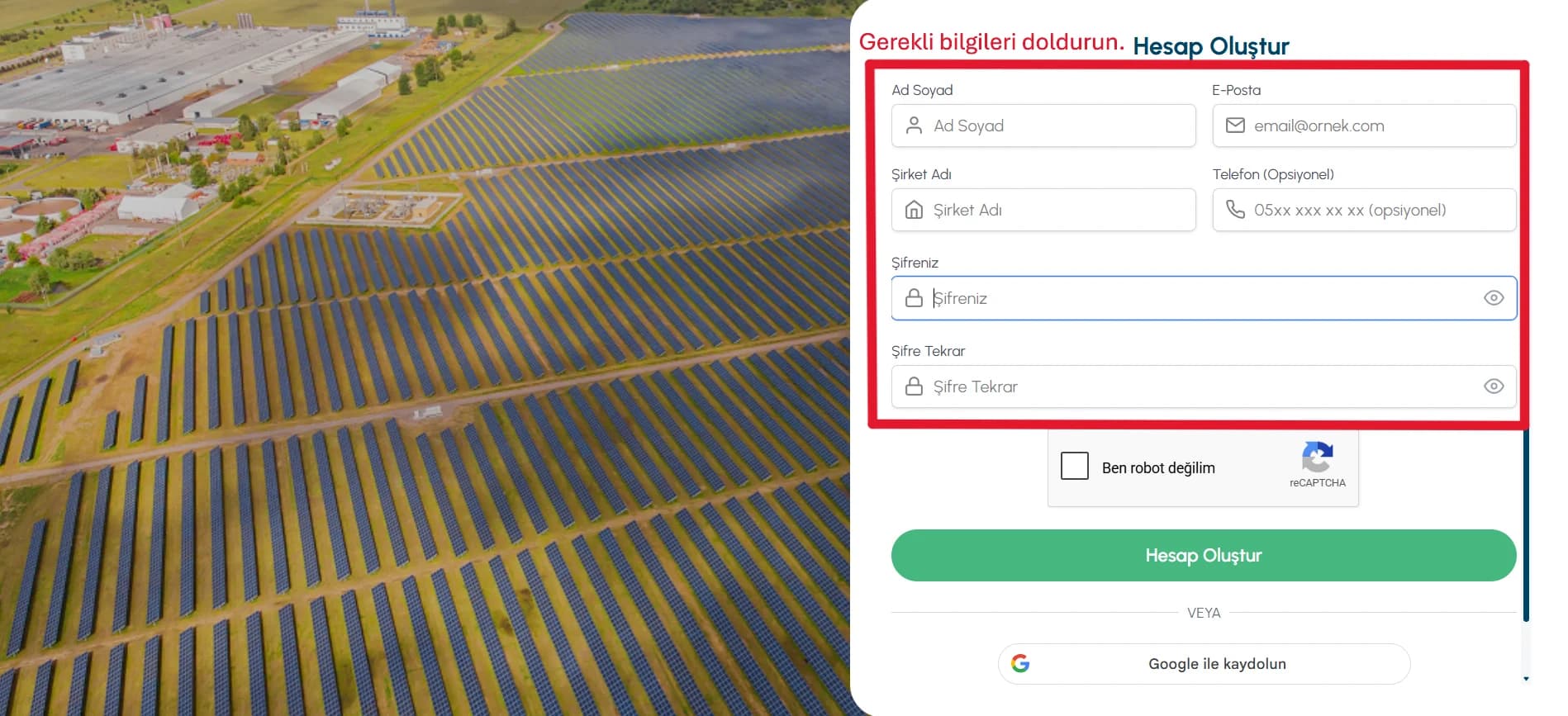 SolarTools registration form