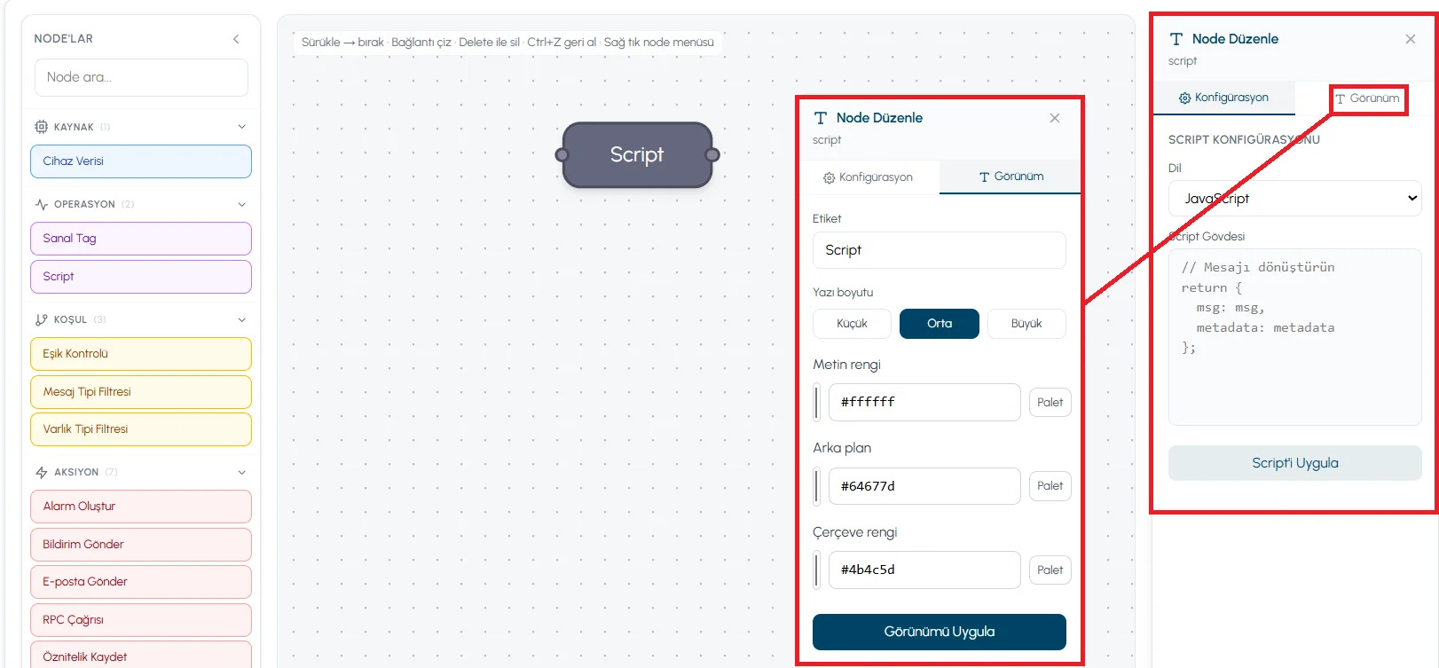Script - Canvas View