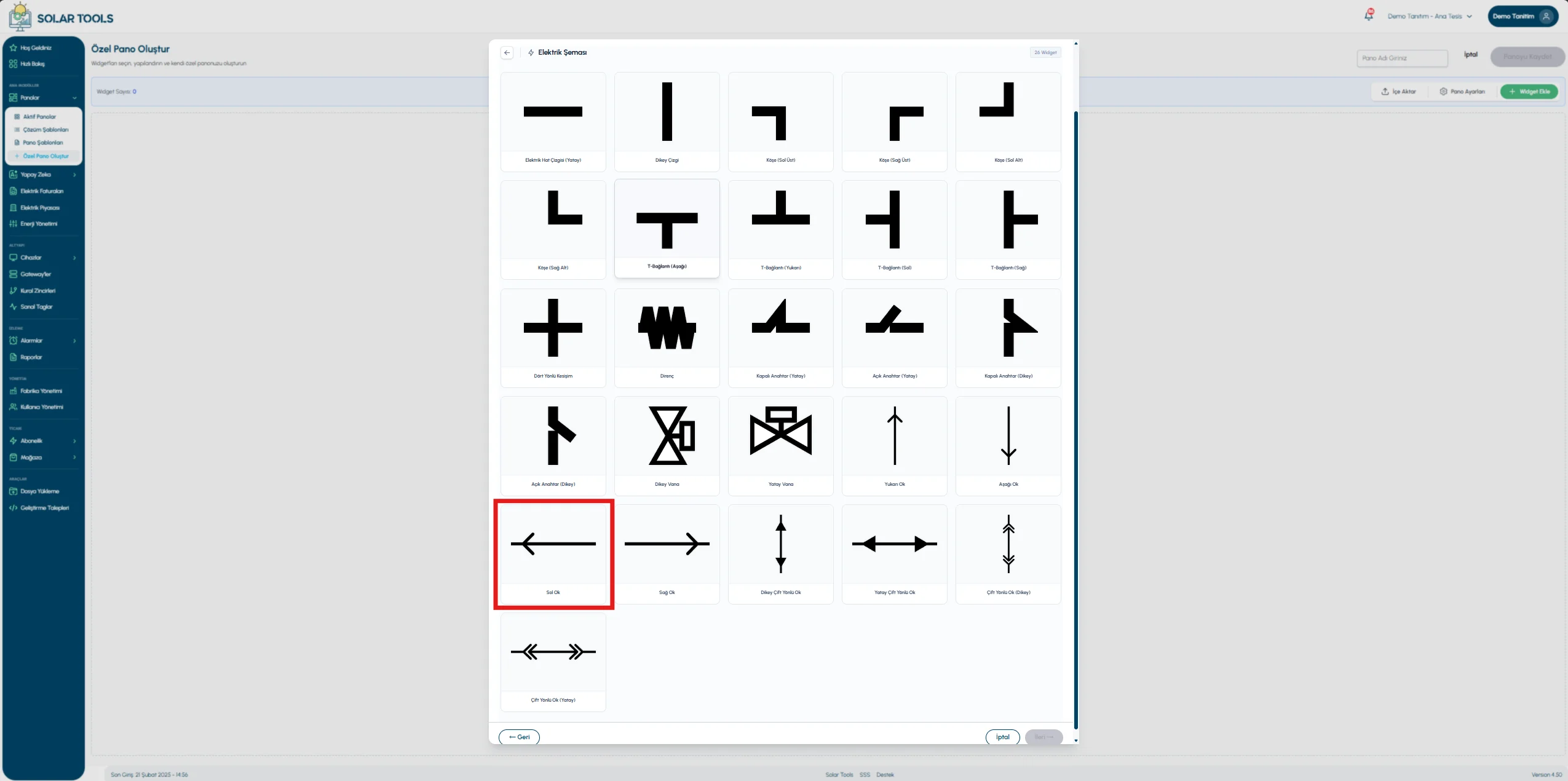 Left arrow