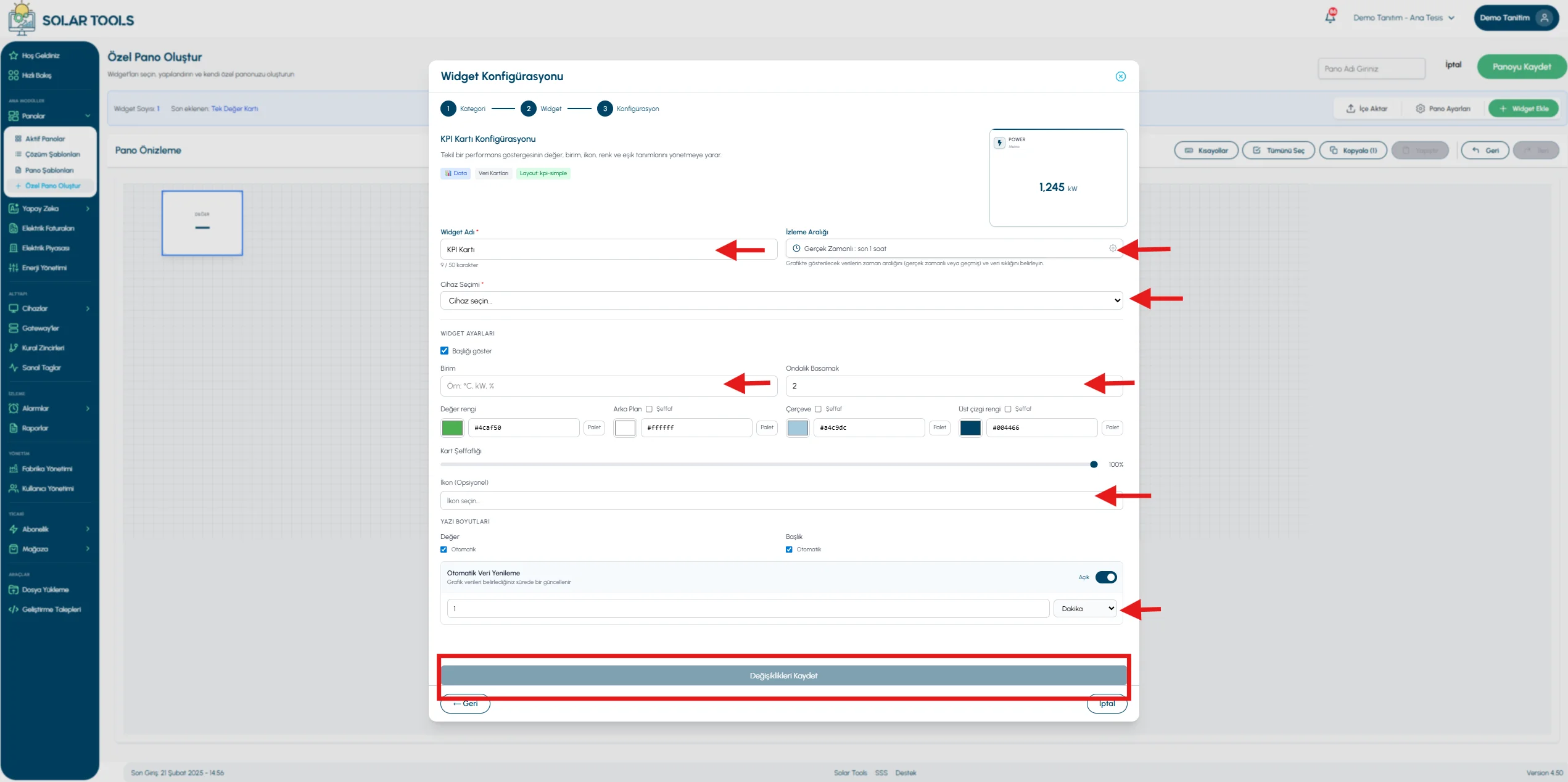 KPI card — setup 2