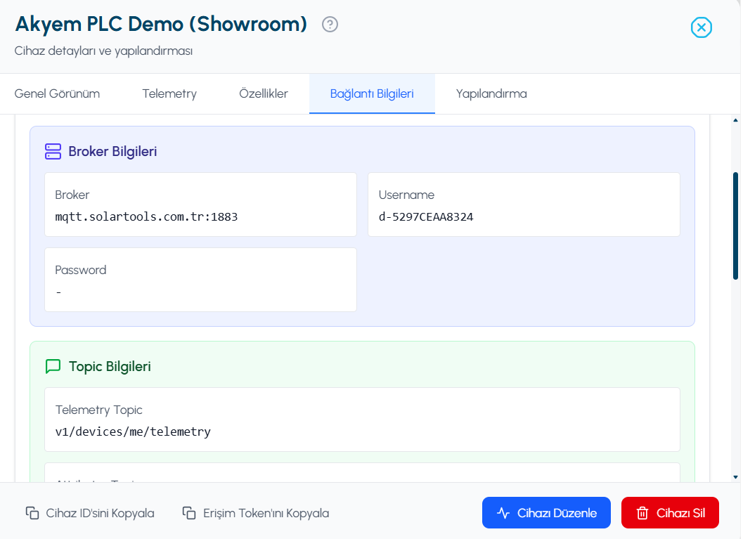 MQTT broker information