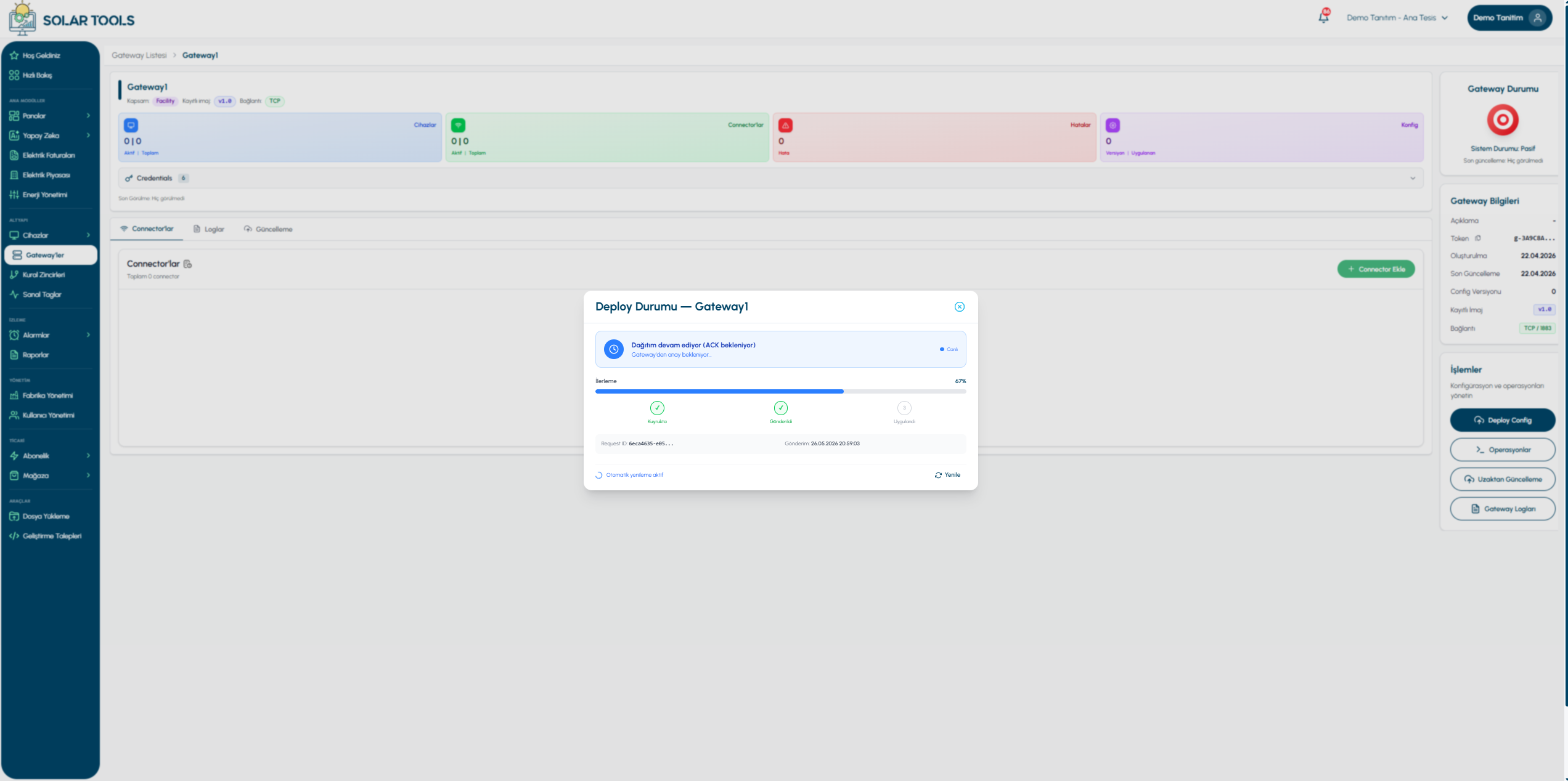 Configuration Deployment and Push Screen