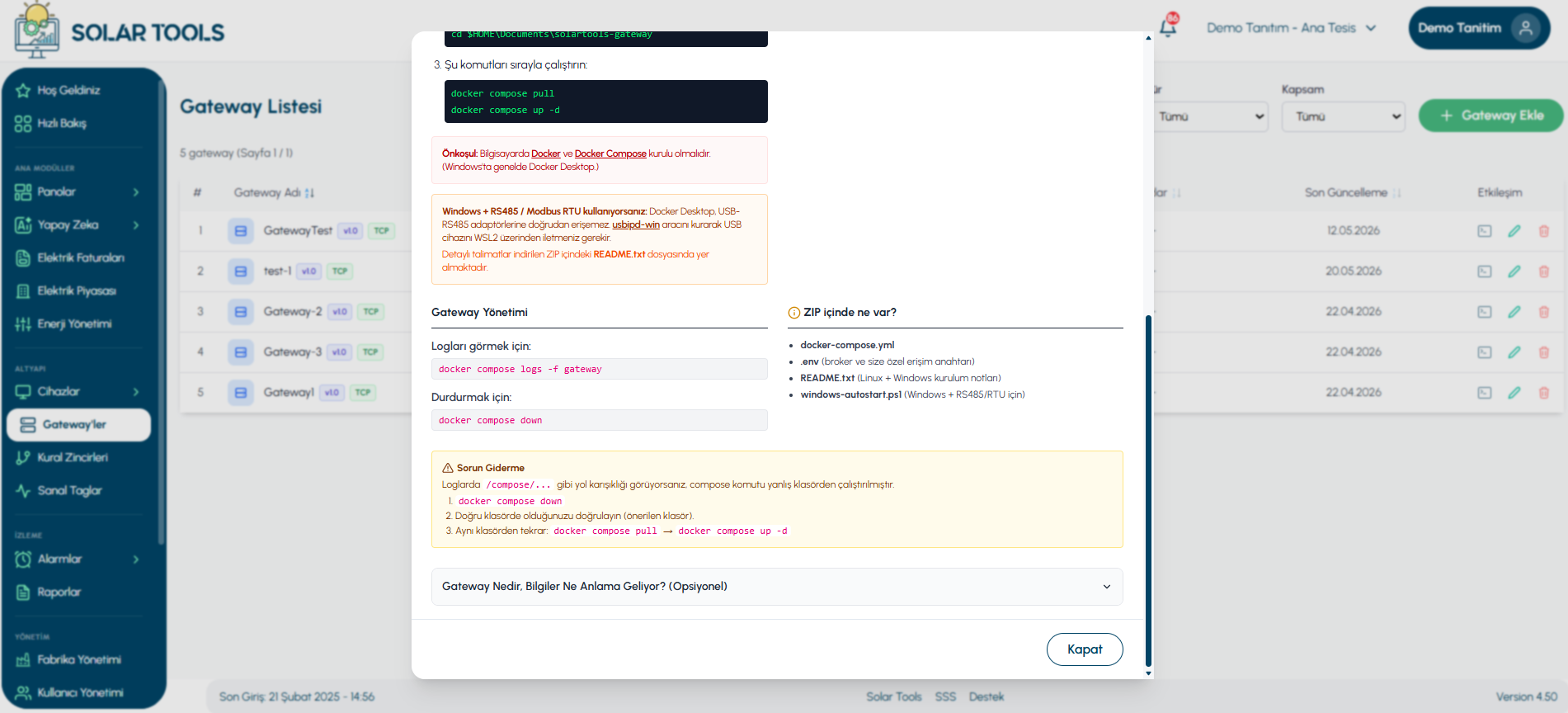 SolarTools Portal - Online Gateway Verification