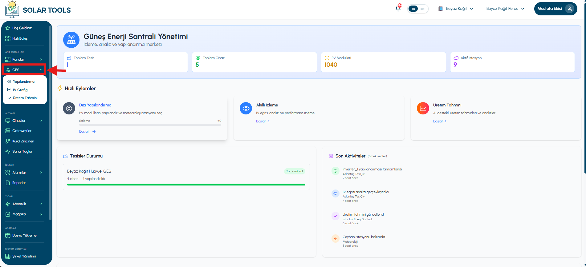 SolarTools SPP — Solar Power Plant Management Dashboard
