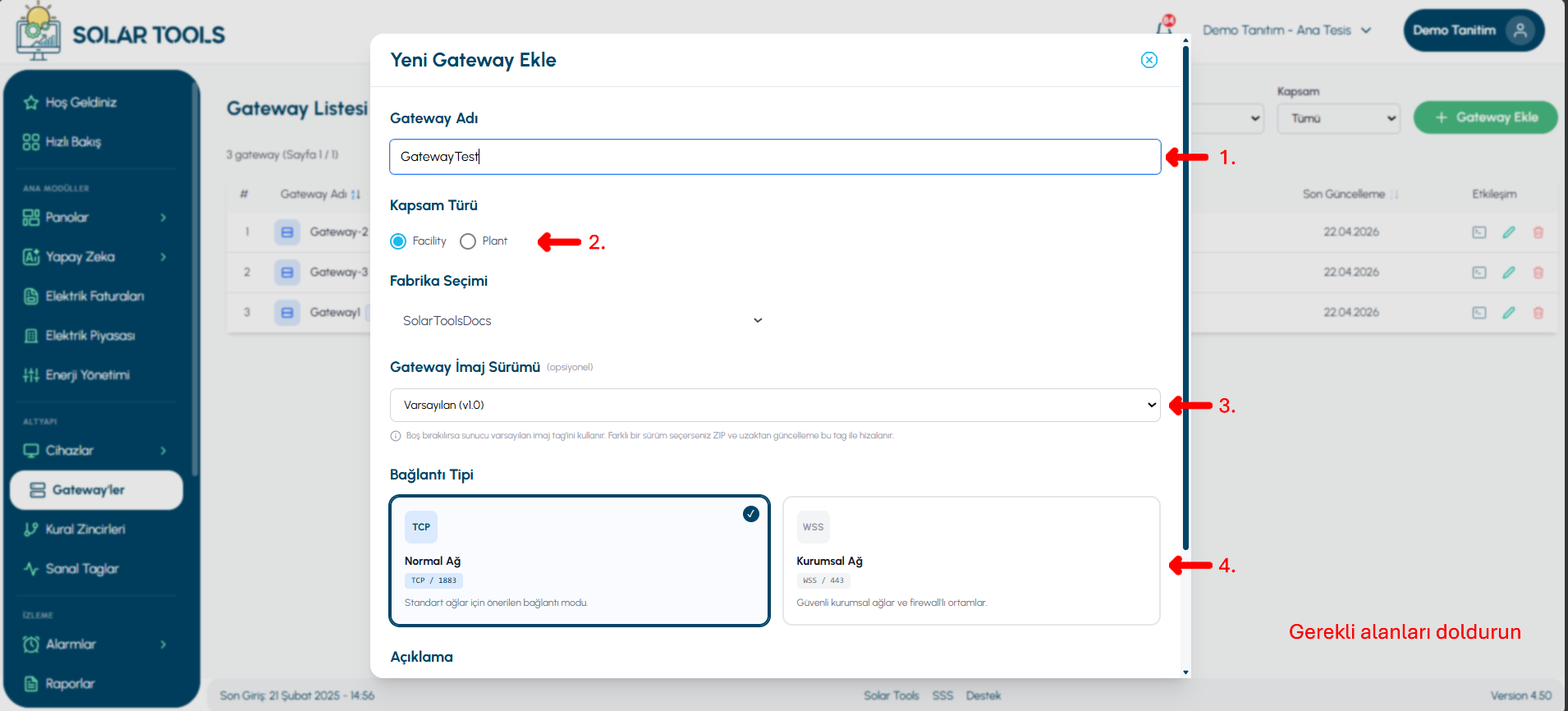 Gateway online status
