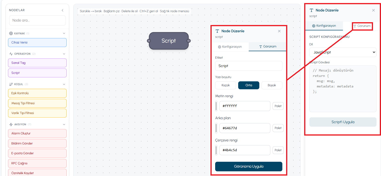 Script - Canvas View