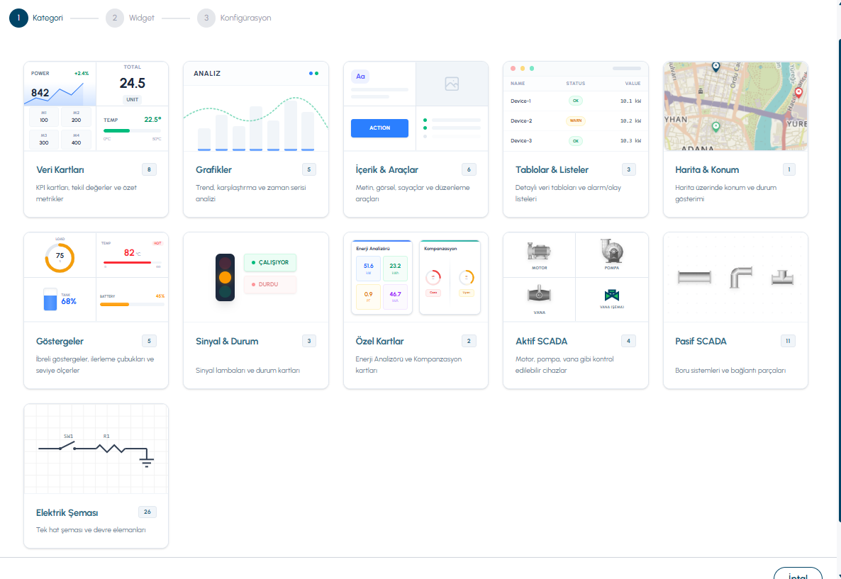 Widget Category Selection