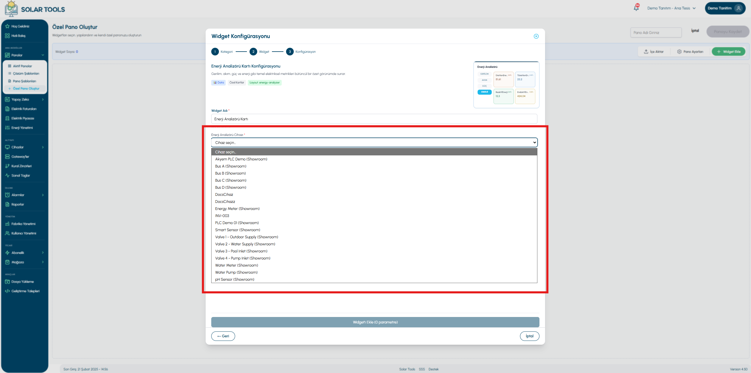 Energy analysis — view 2