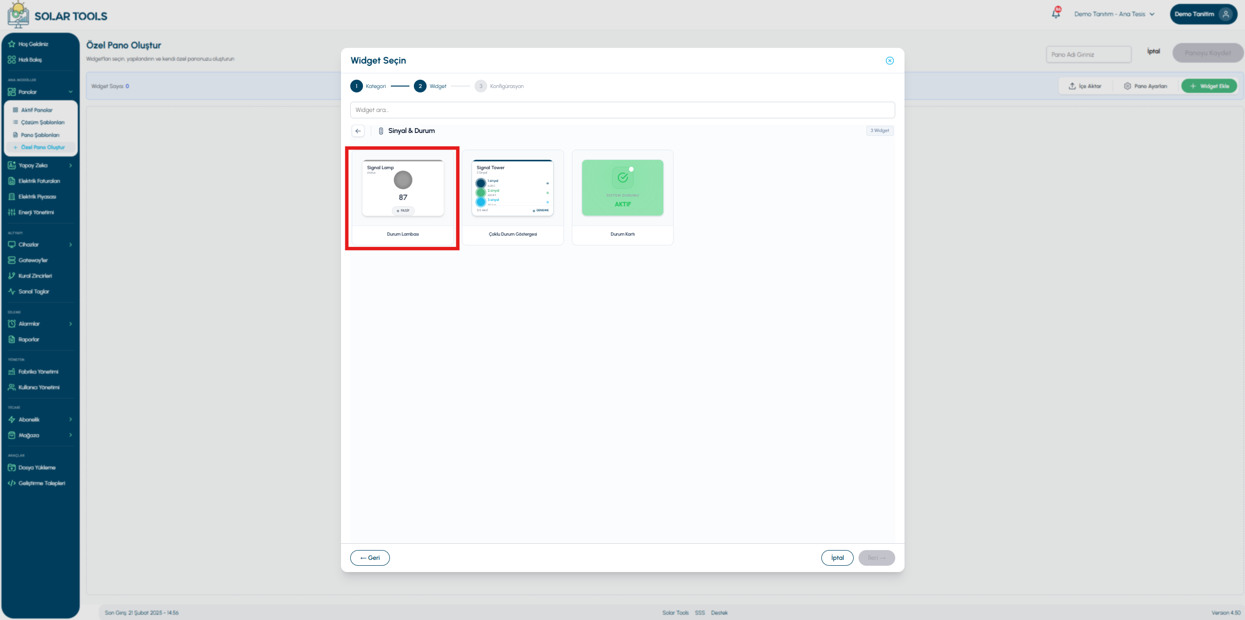 Status lamp — view 1