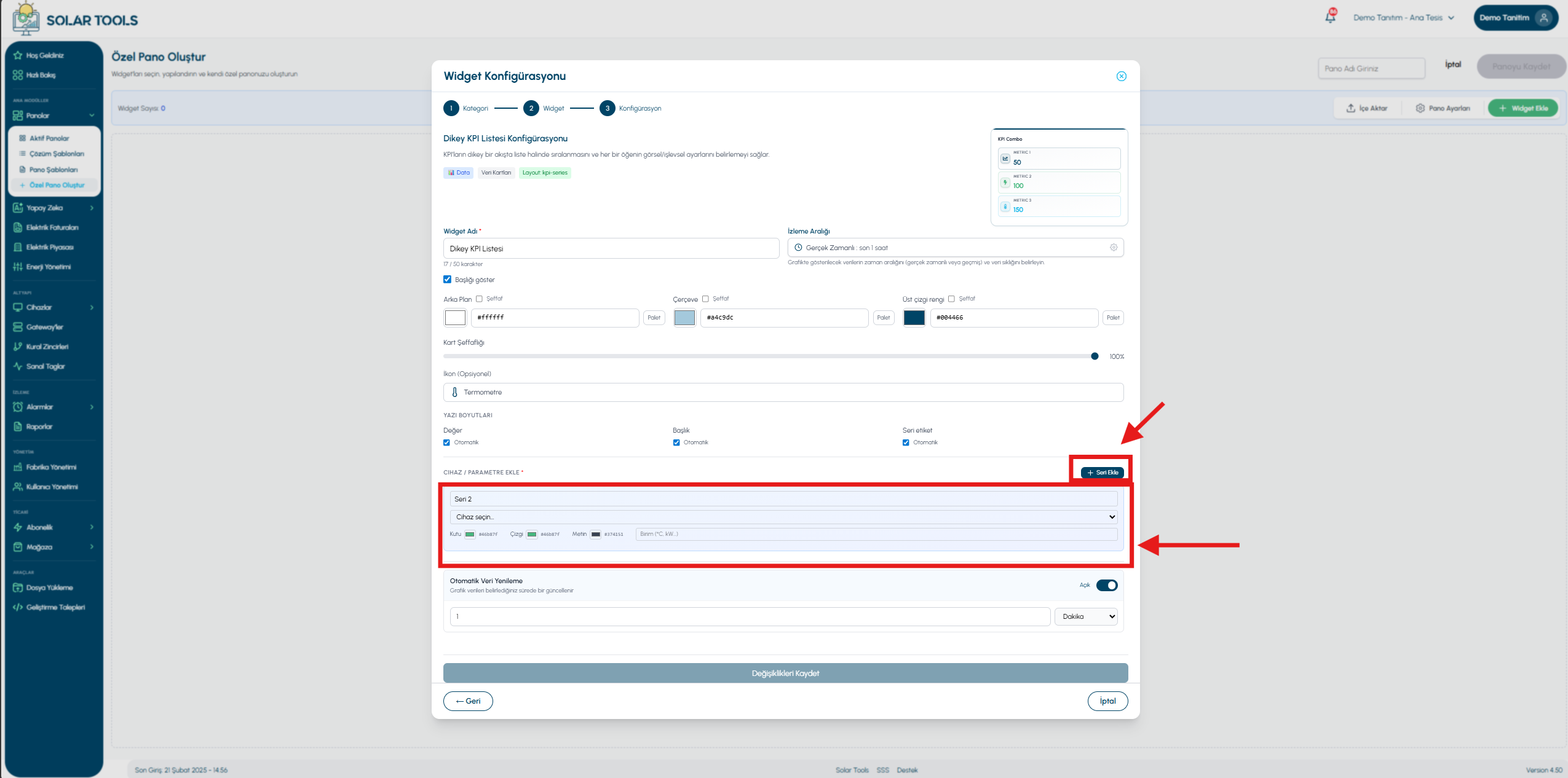 Vertical KPI — setup 4