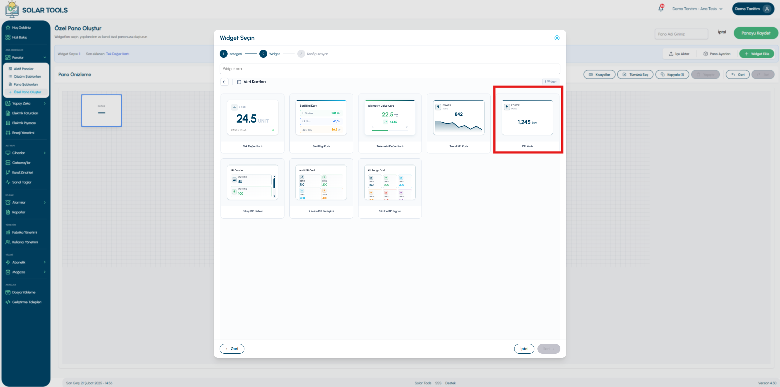 KPI card — view 1